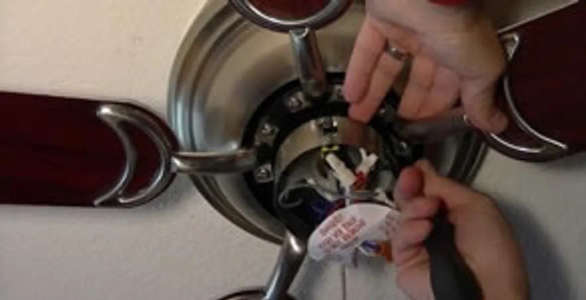 Ceiling fan installation with electrical wiring and mounting by professional electrician in Naperville, IL