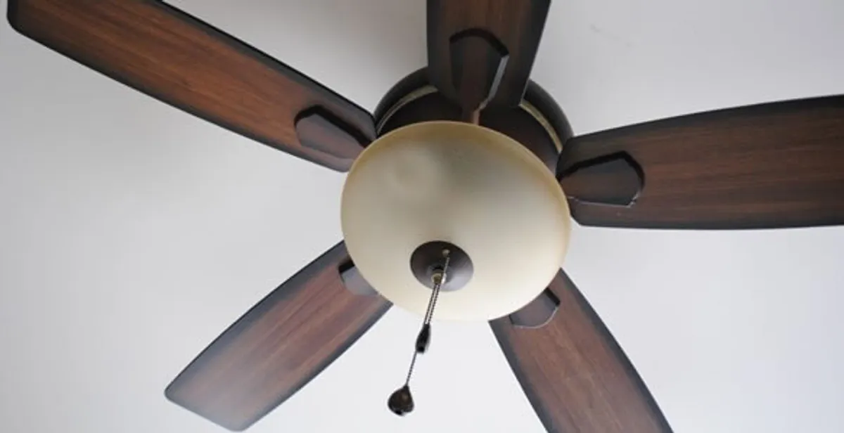 Fully installed ceiling fan with balanced blades and light fixture in Naperville, IL