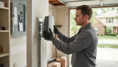 Electrician installs an EV charger with dedicated circuit in Clarendon Hills, IL