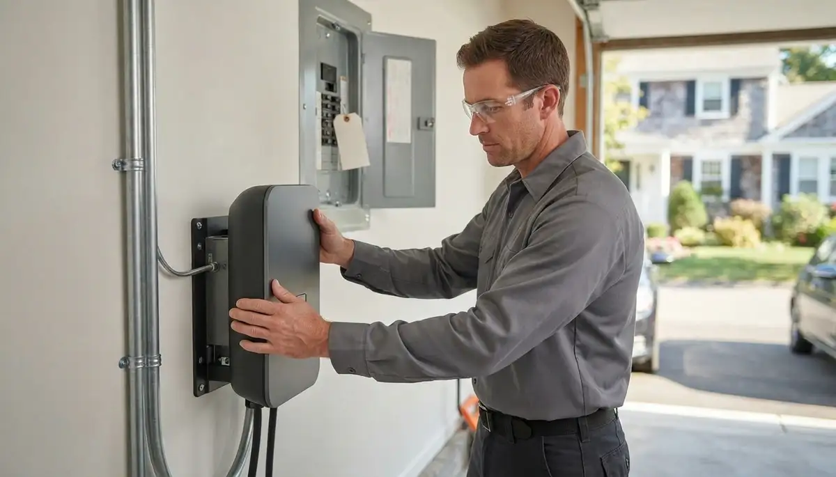 Electric vehicle charger installation by a licensed electrician in Naperville, IL