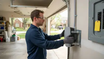 Wall-mounted Level 2 EV charger installation with dedicated circuit in Naperville, IL