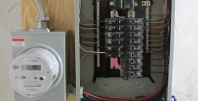 electrical panel upgrade service showing outdated electrical panel prepared for professional replacement in Naperville, IL