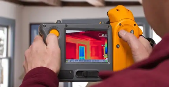 home energy audit service capturing thermal readings to analyze insulation and electrical efficiency in Naperville, IL