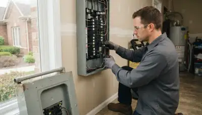 Electrician upgrading an older Naperville, IL home to a 200-amp electrical panel service