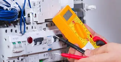 Residential electrician testing home electrical panel for safety and performance in Naperville, IL