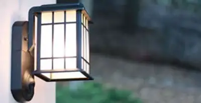 security light installation services with professionally mounted exterior wall light in Naperville, IL