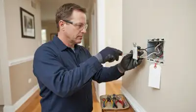 Naperville, IL electrician replacing a worn switch and securing wire terminations in a home